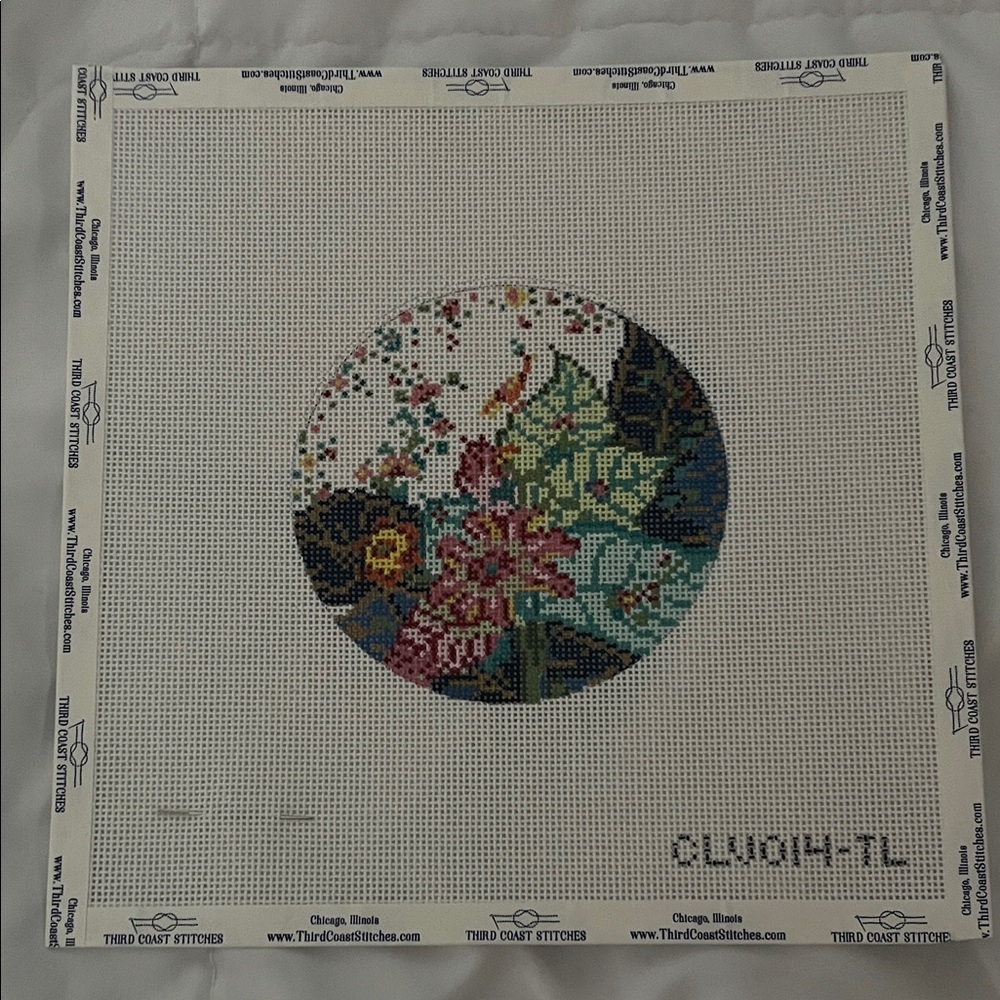 Tobacco Leaf Plate Needlepoint Canvas